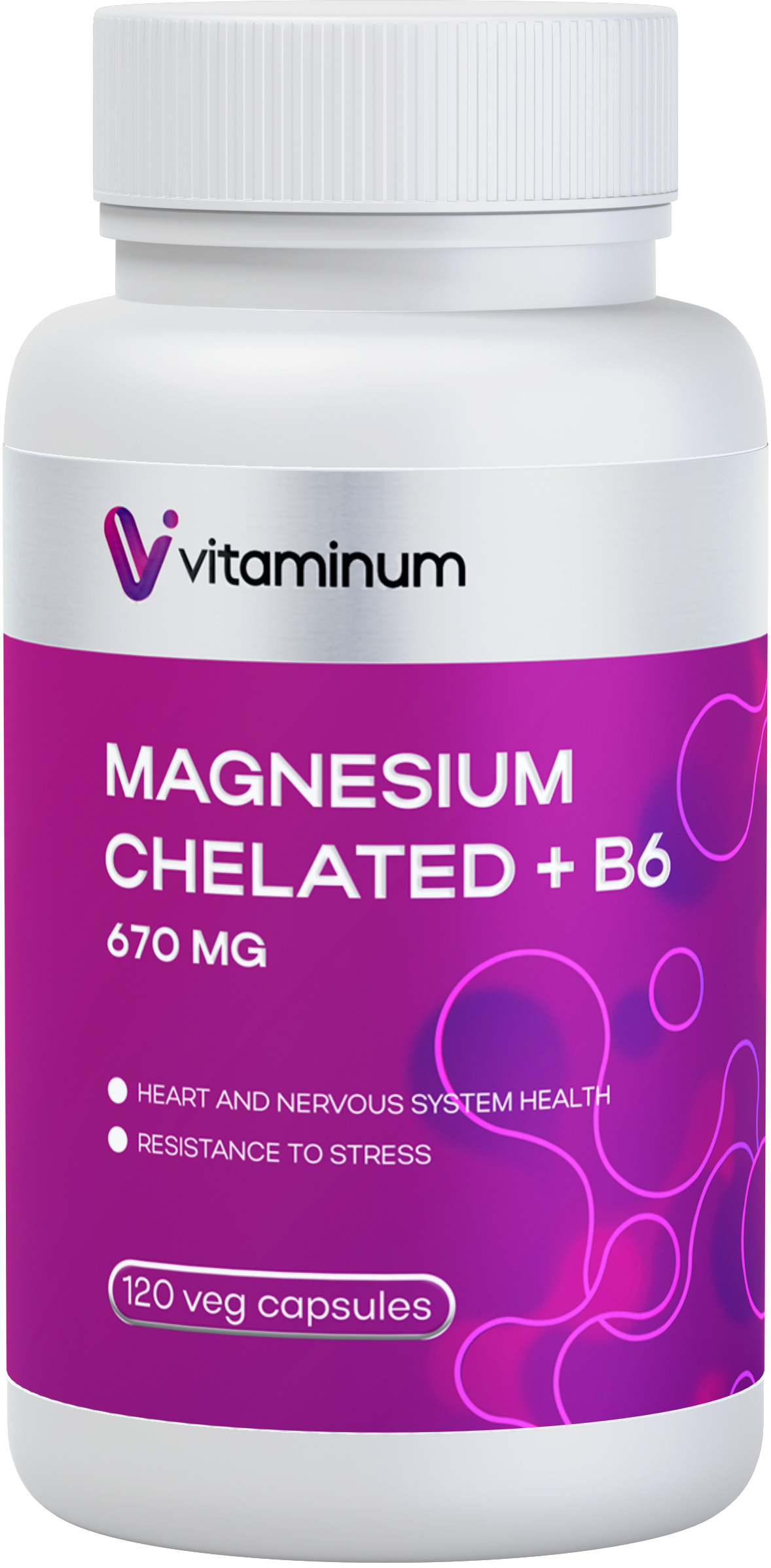  Vitaminum МАГНИЙ ХЕЛАТ + витамин В6 (670 MG) 120 капсул 800 мг  в Глазове